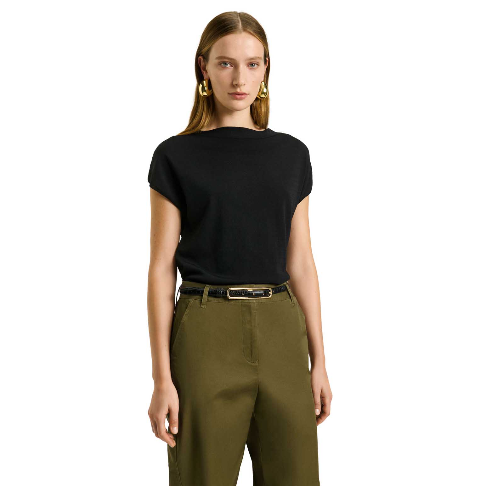 Veronika Maine Slash Neck Cap Sleeve Knit